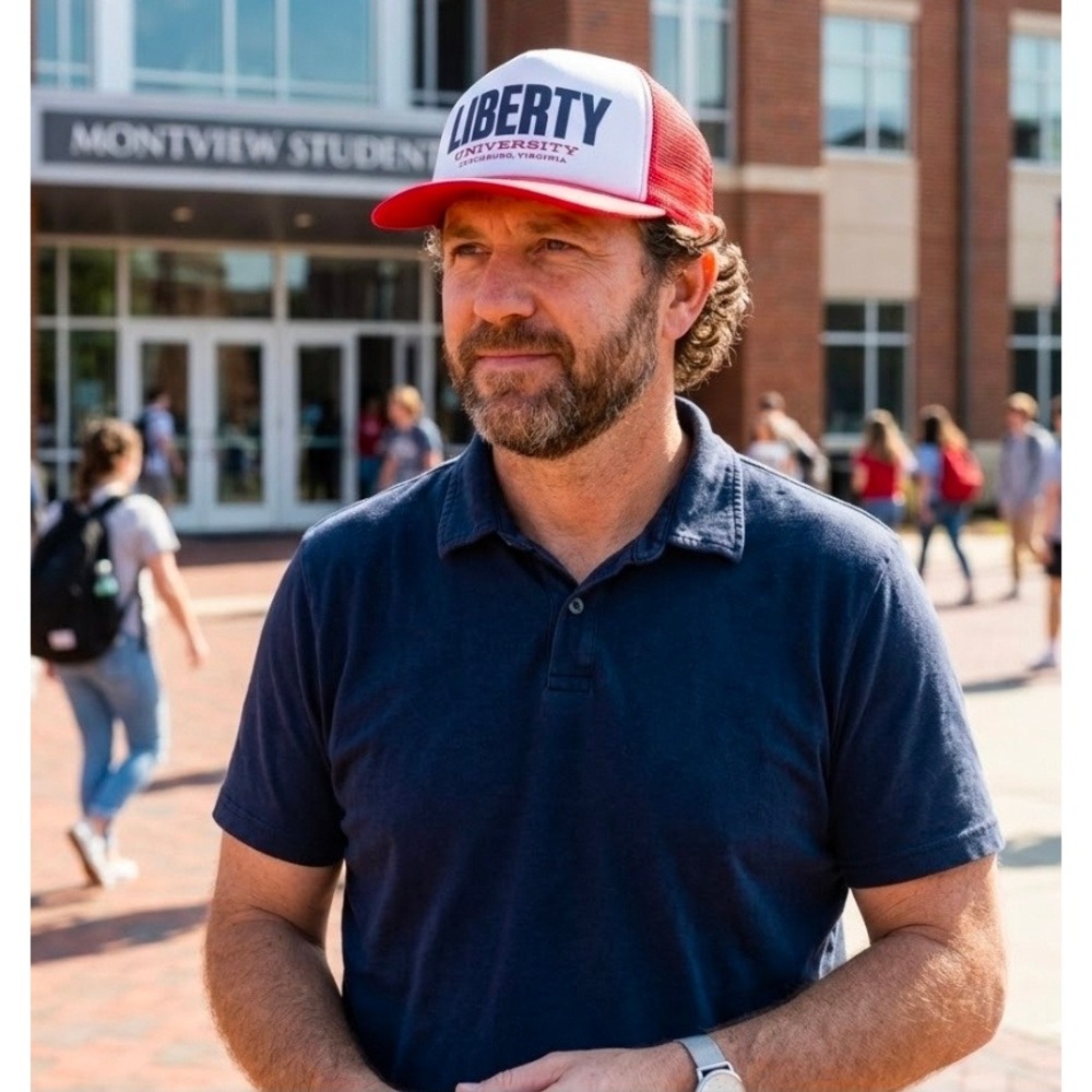 Liberty University Trucker Hat Red White Snapback Mesh Vintage Cap Lynchburg VA